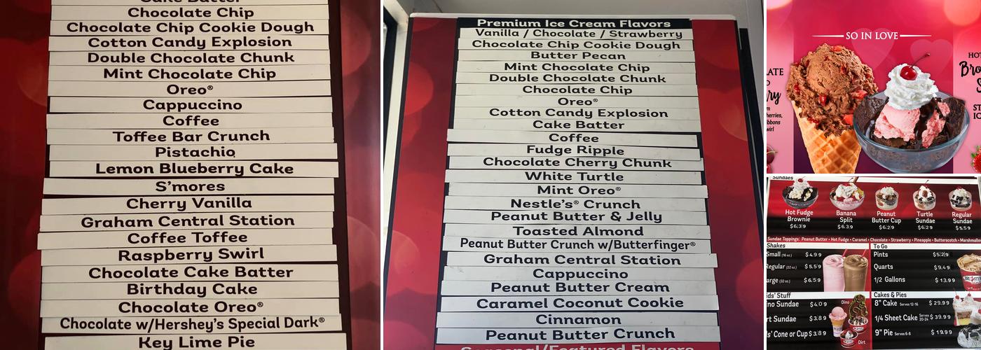 Bruster's Real Ice Cream Menu