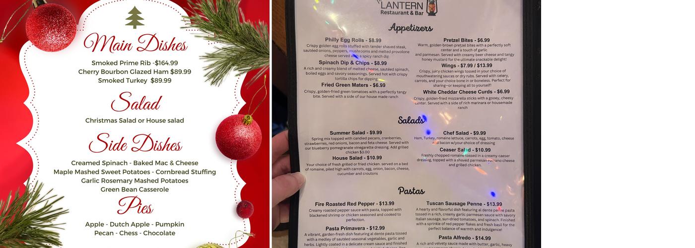 The Lantern Restaurant & Bar Menu