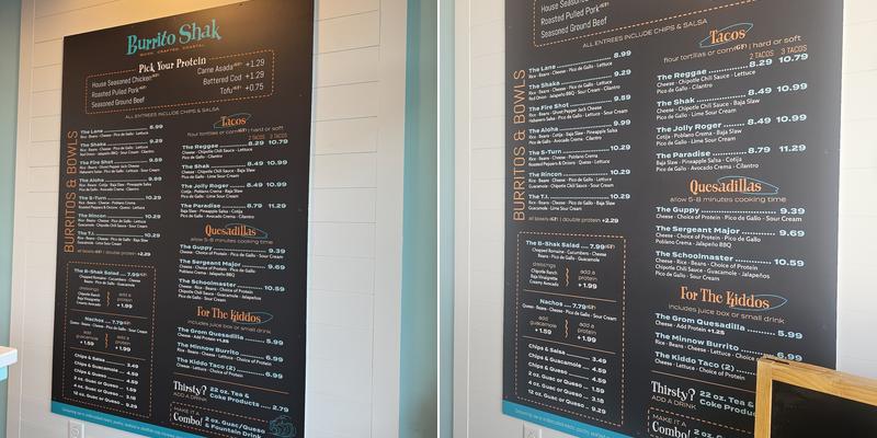 Burrito Shak Menu
