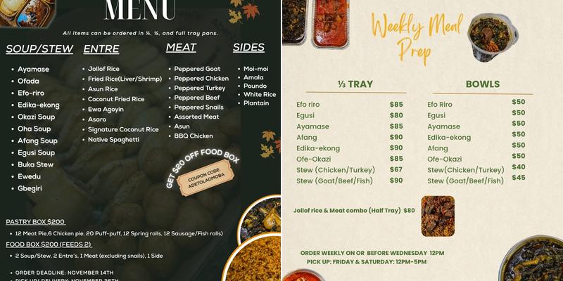 Abeni’s kitchen Menu