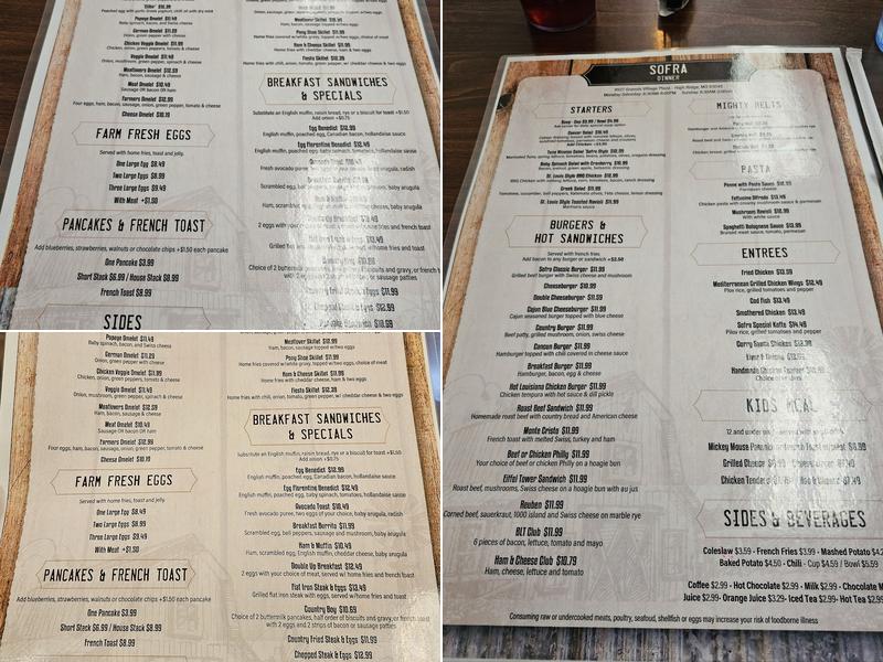 Sofra Menu