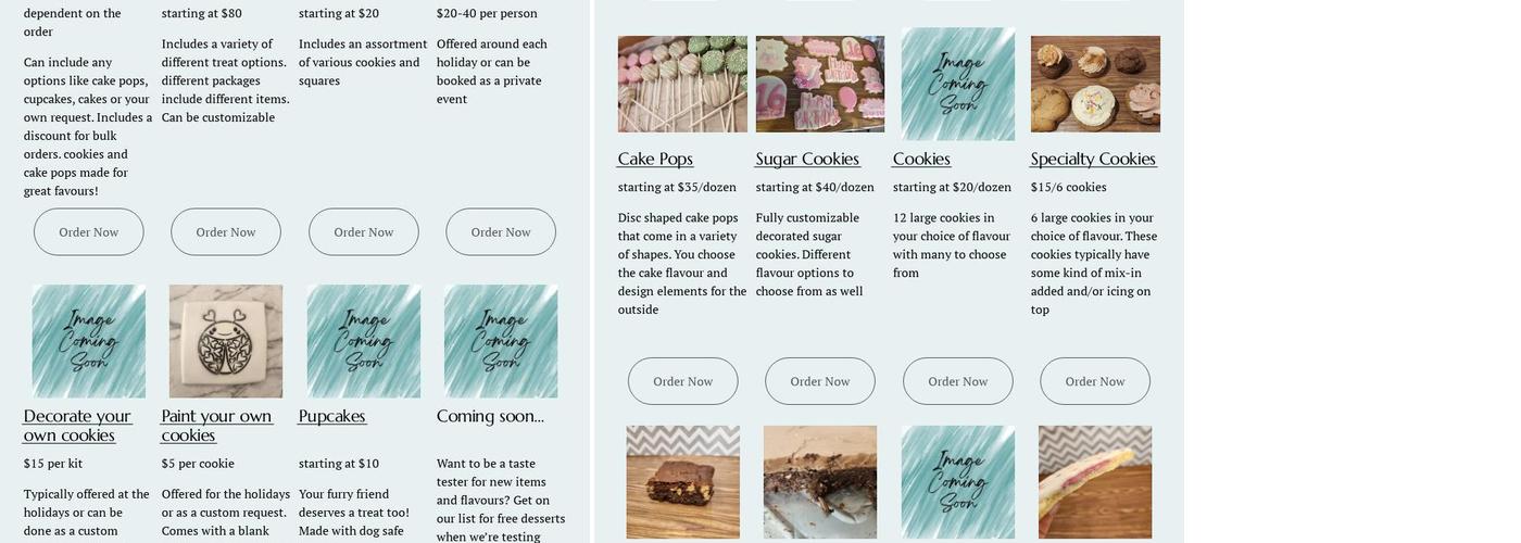 ETCSweets Menu