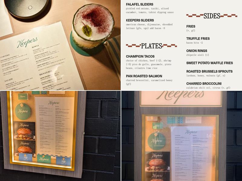 Keepers Menu