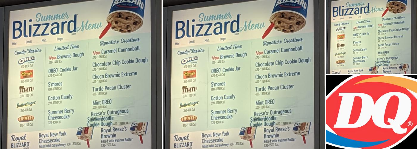 Dairy Queen Menu