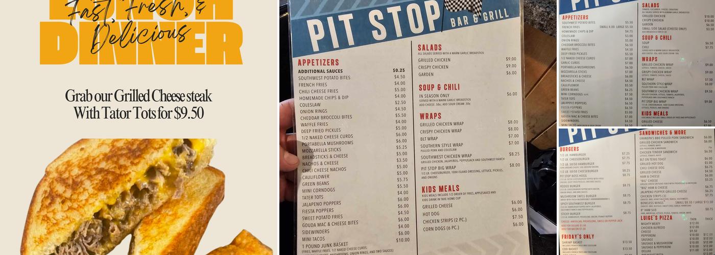 PIT STOP BAR & GRILL Menu