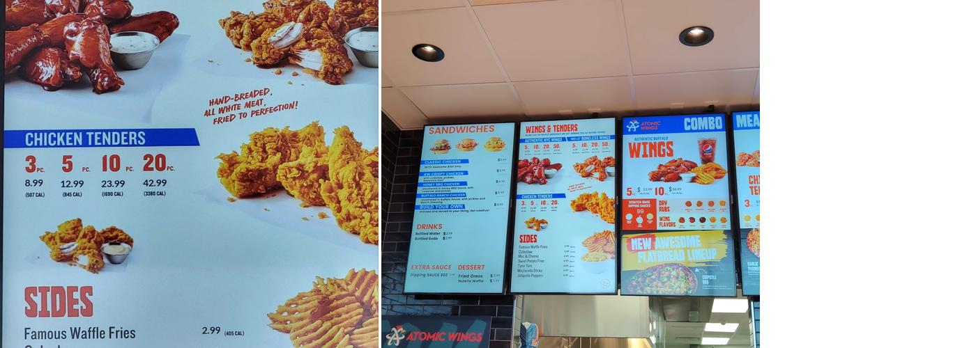 Atomic Wings Menu
