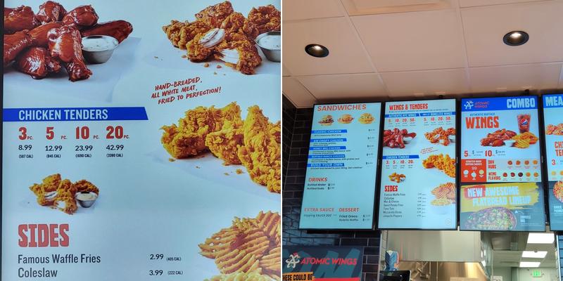 Atomic Wings Menu
