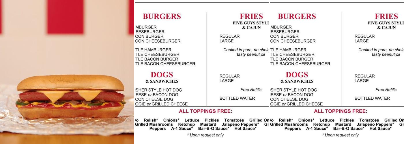Five Guys Menu