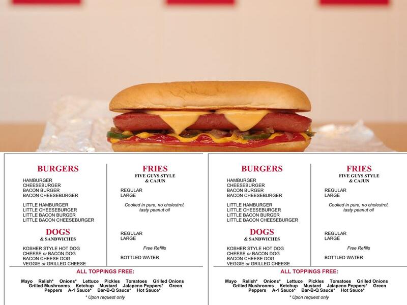 Five Guys Menu