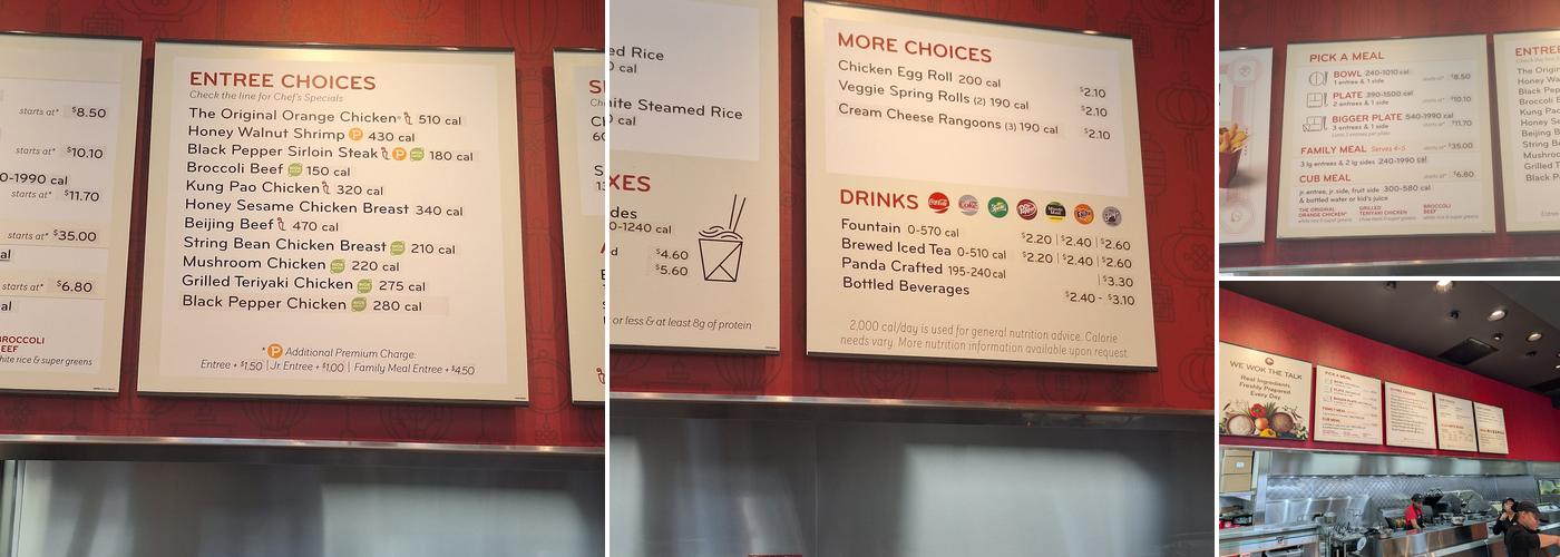Panda Express Menu