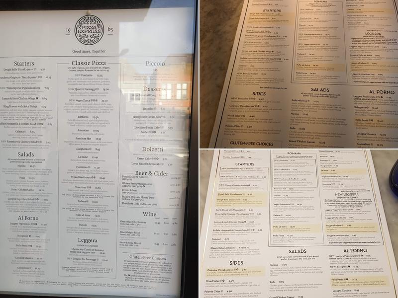 Pizza Express Menu