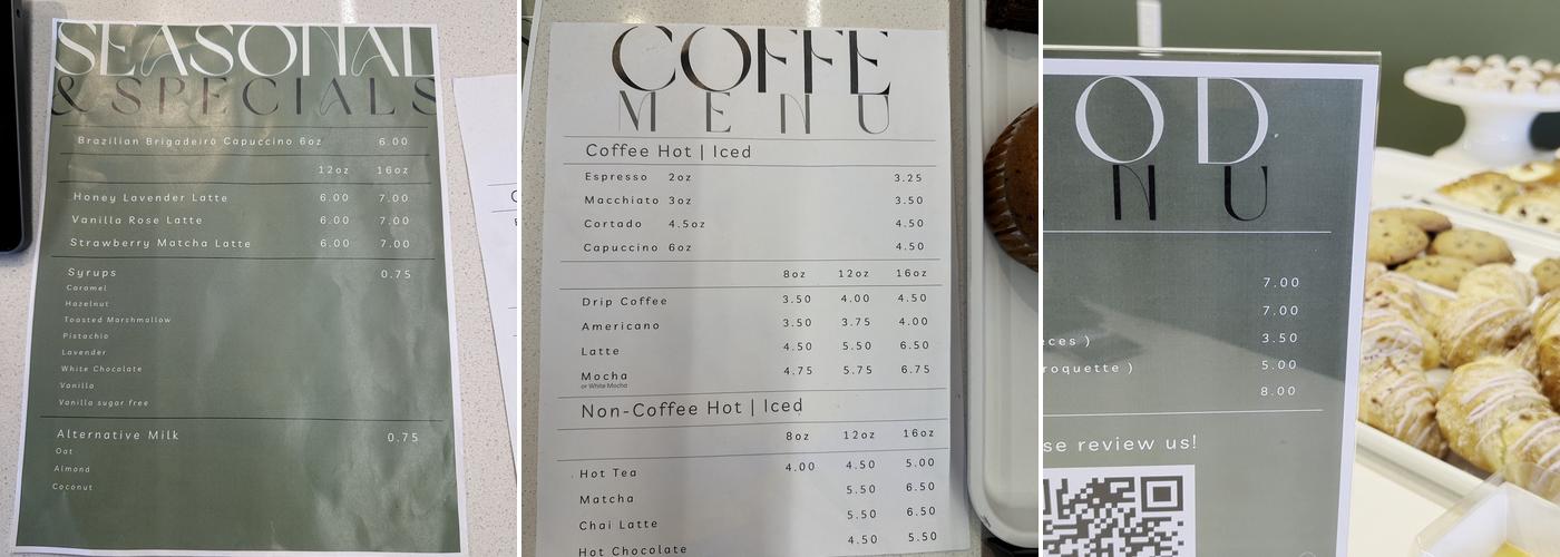 Geos Cafe Menu