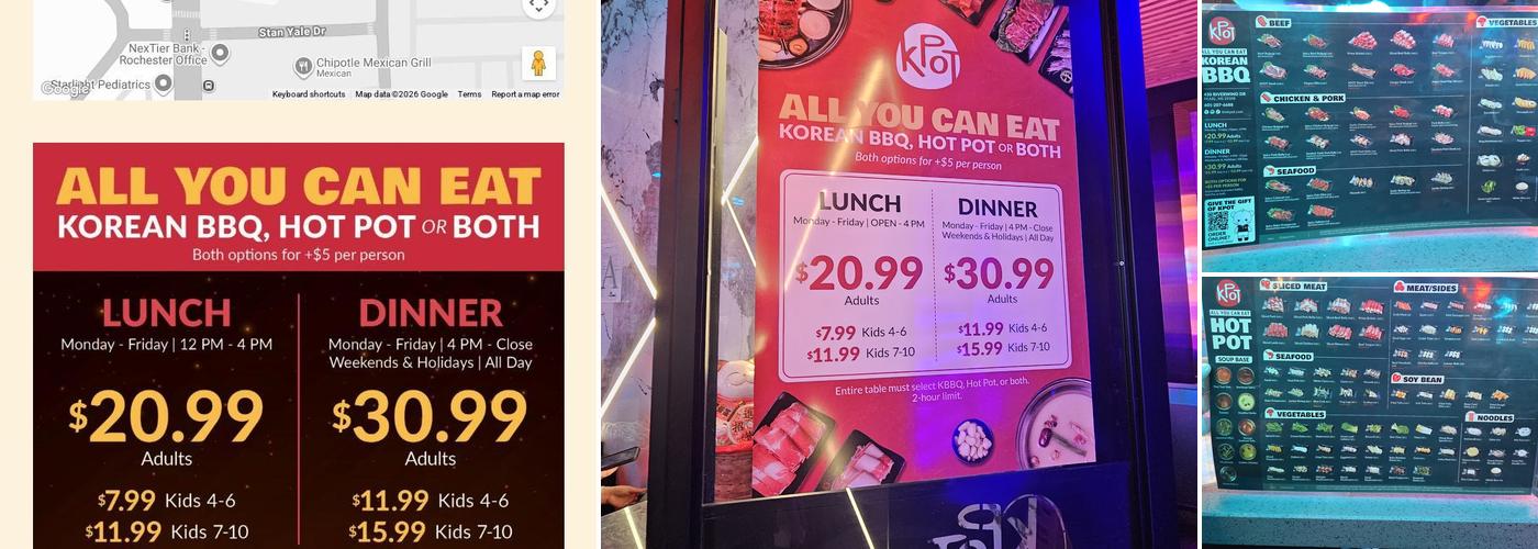 KPOT Korean BBQ & Hot Pot Menu
