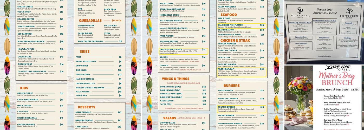 Lake View Grill Menu