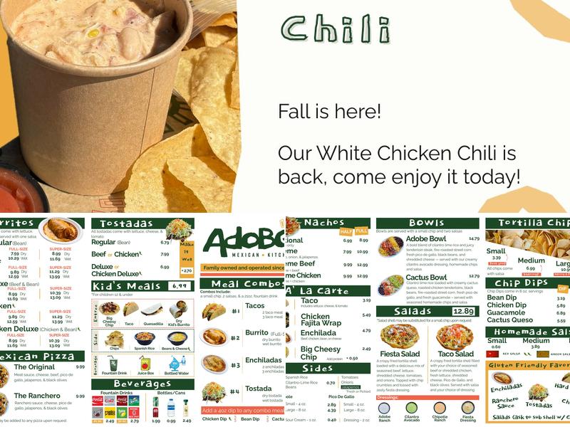 Adobe Mexican Kitchen Menu