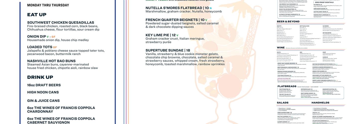 Puttshack - Minneapolis Menu