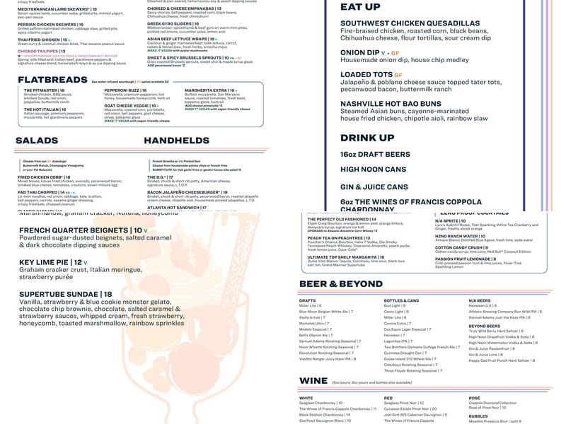 Puttshack - Minneapolis Menu