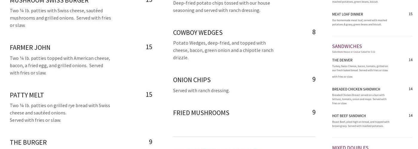 Southern Fried Kitchen Menu