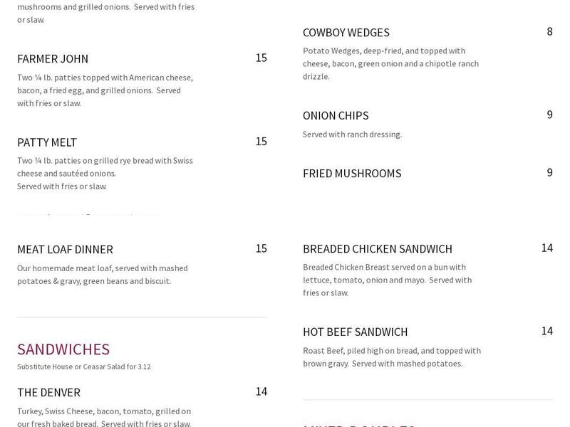 Southern Fried Kitchen Menu
