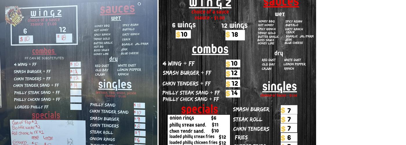 EBWINGZ Menu