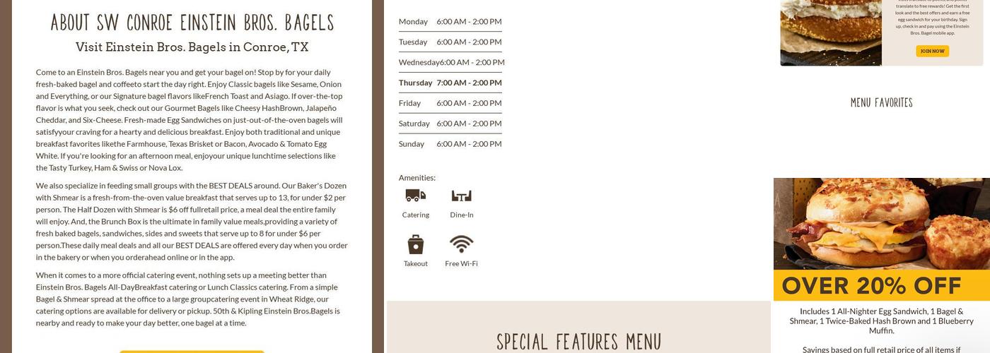 Einstein Bros. Bagels Menu