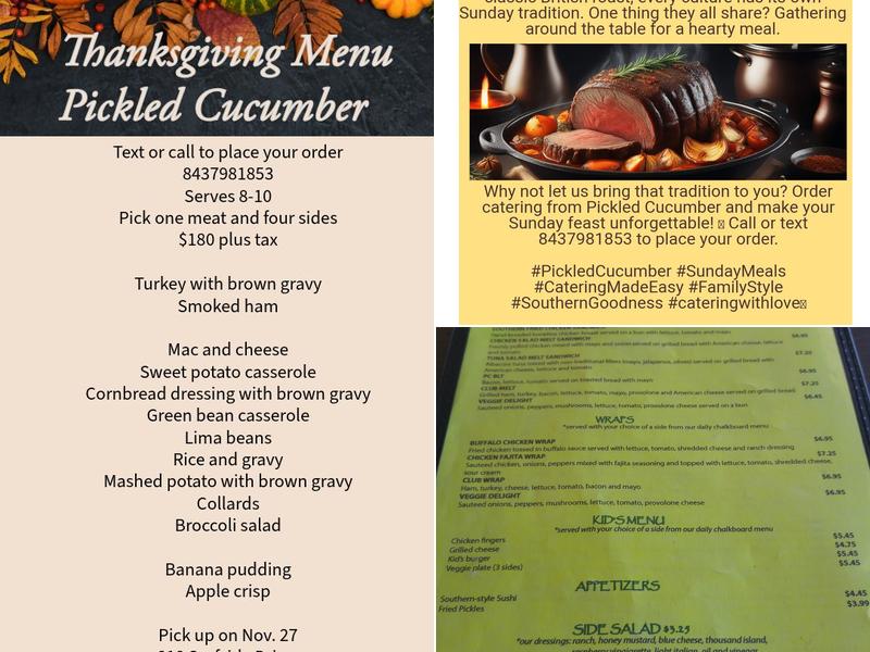 Pickled Cucumber Menu