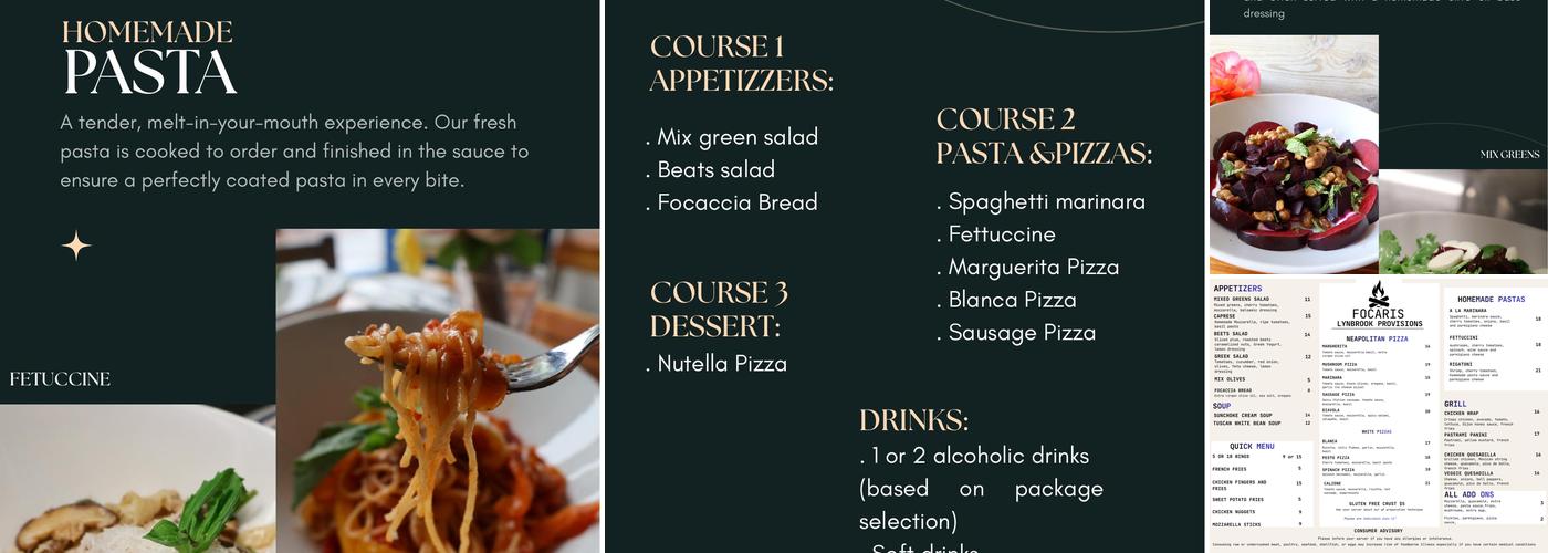Focáris Restaurant Menu