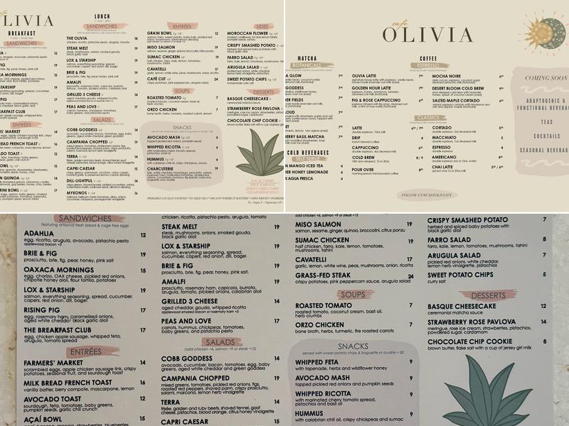 Café OLIVIA Menu