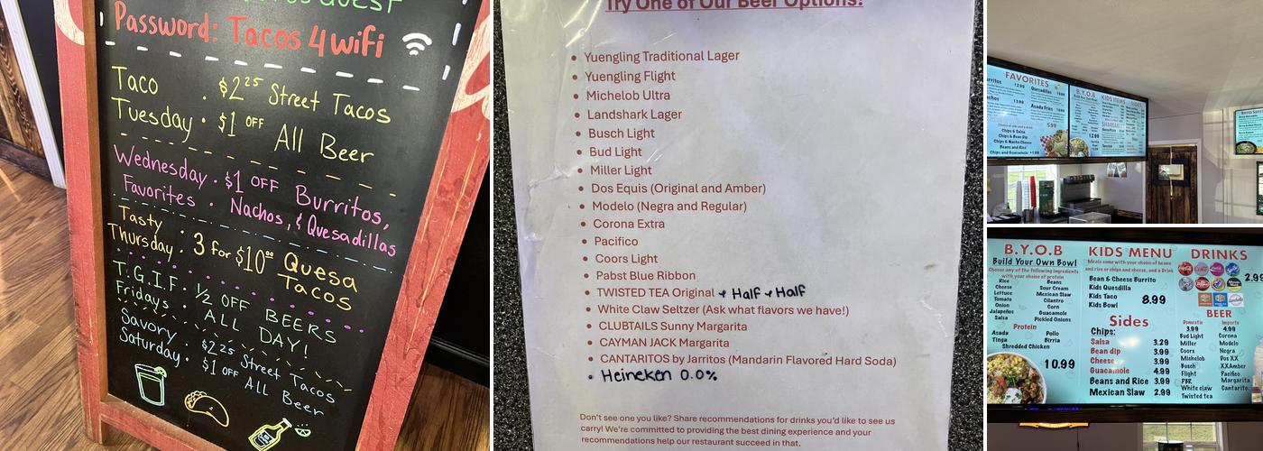 Taco Bros Menu