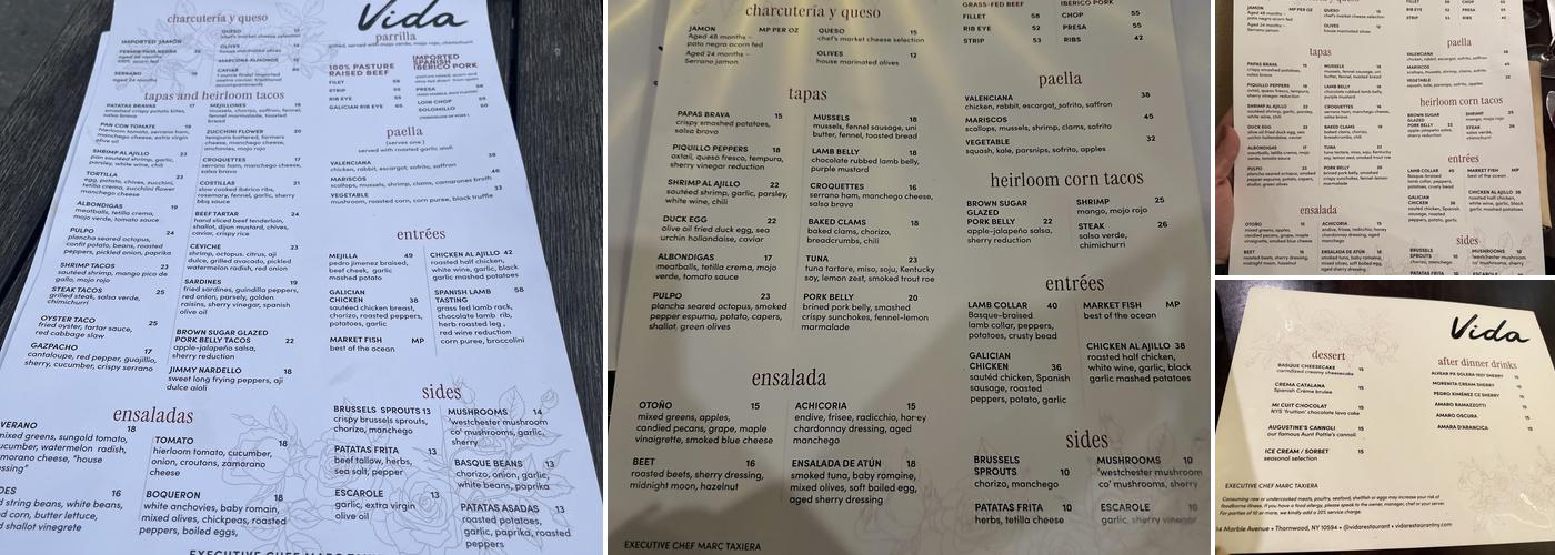 Vida Menu