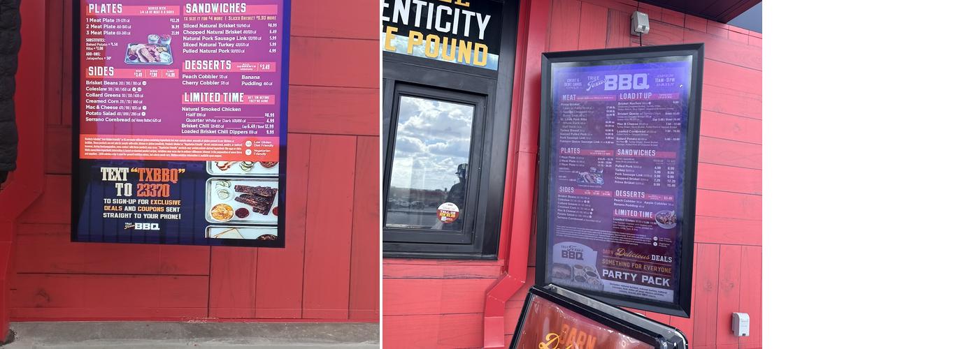 True Texas BBQ Menu