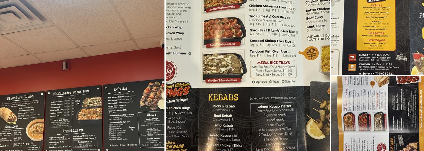 Alibaba Kebab Menu