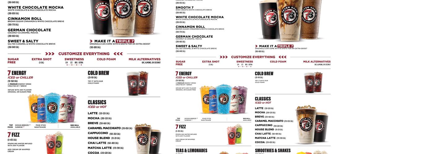 7 Brew Coffee Menu