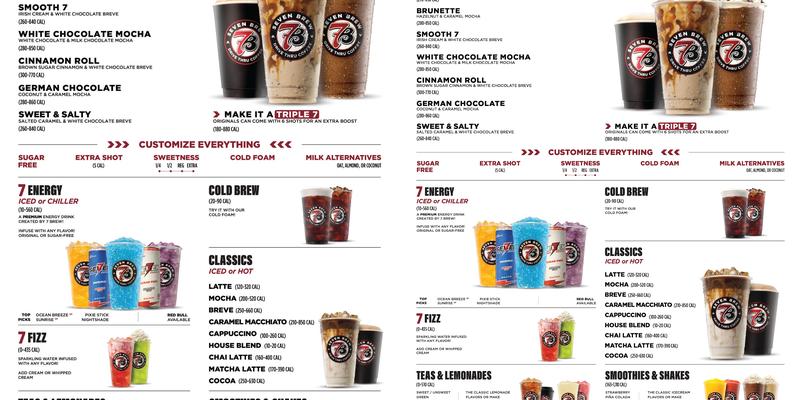 7 Brew Coffee Menu