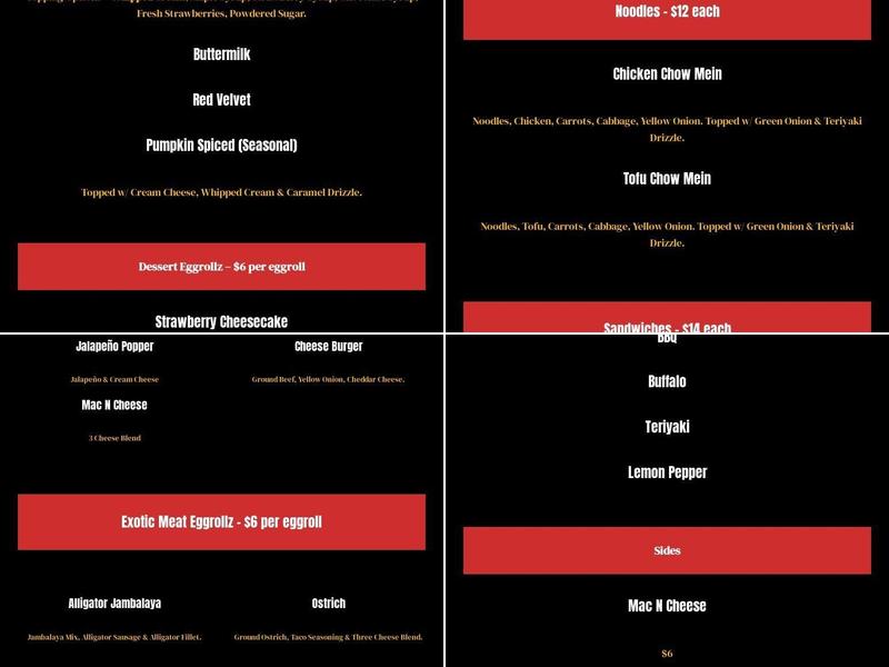 Exotic Eggrollz Menu