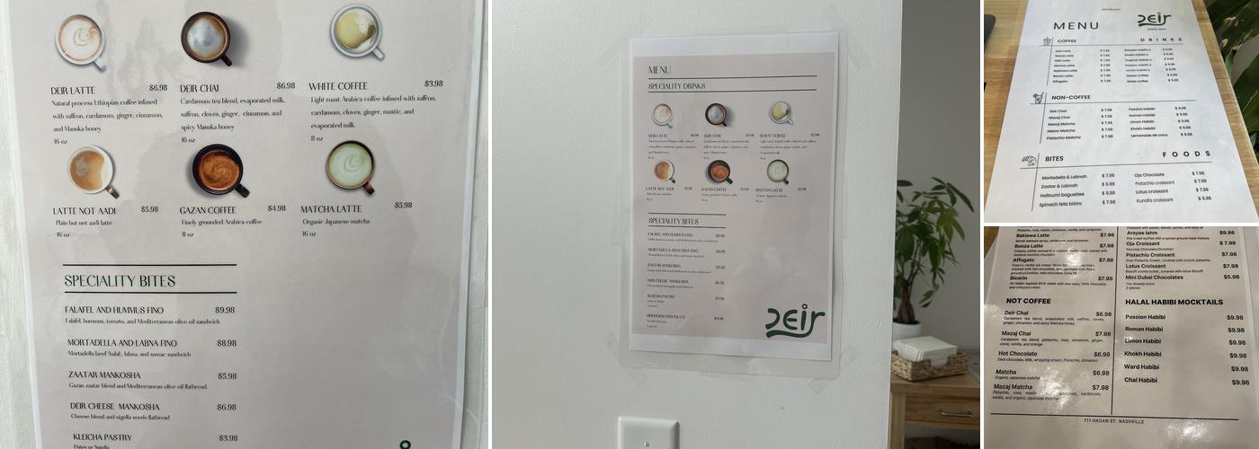 Deir Cafe - Hagan Menu
