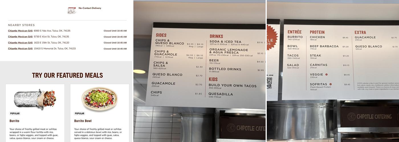 Chipotle Mexican Grill Menu