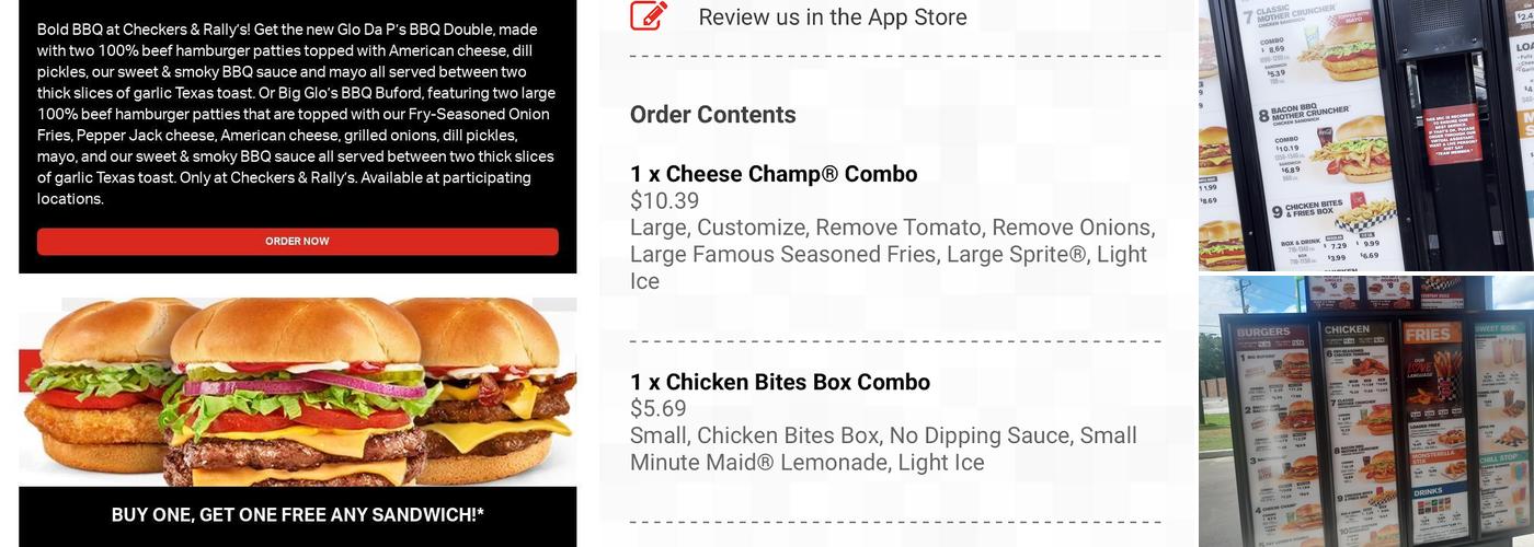 Checkers Menu