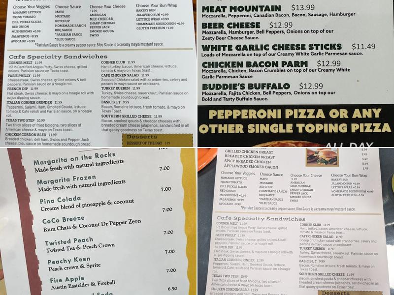 Corner Café Menu
