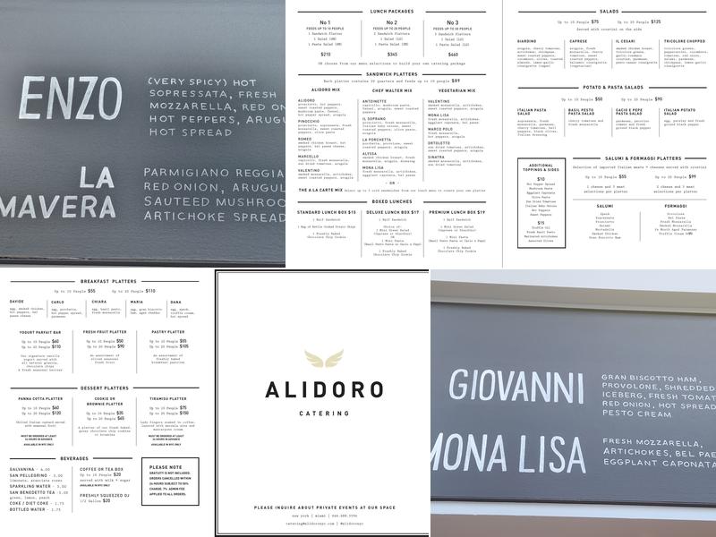 ALIDORO Menu