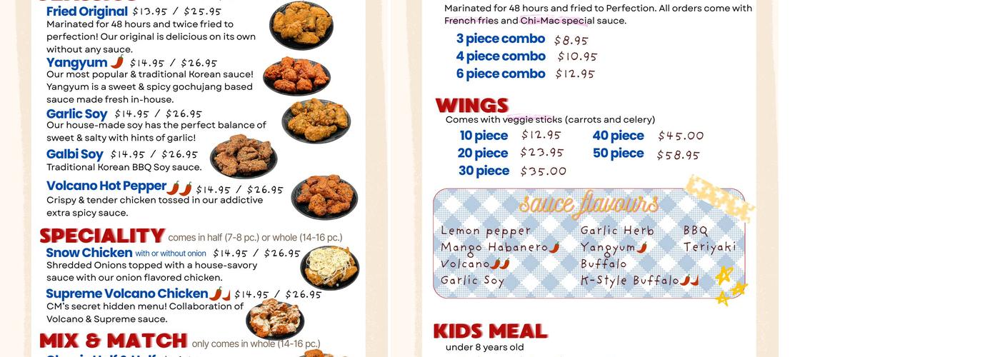 Chi-Mac of Longview Menu