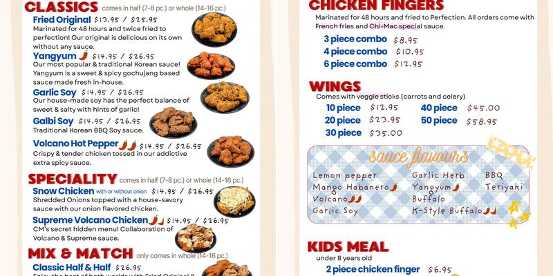 Chi-Mac of Longview Menu