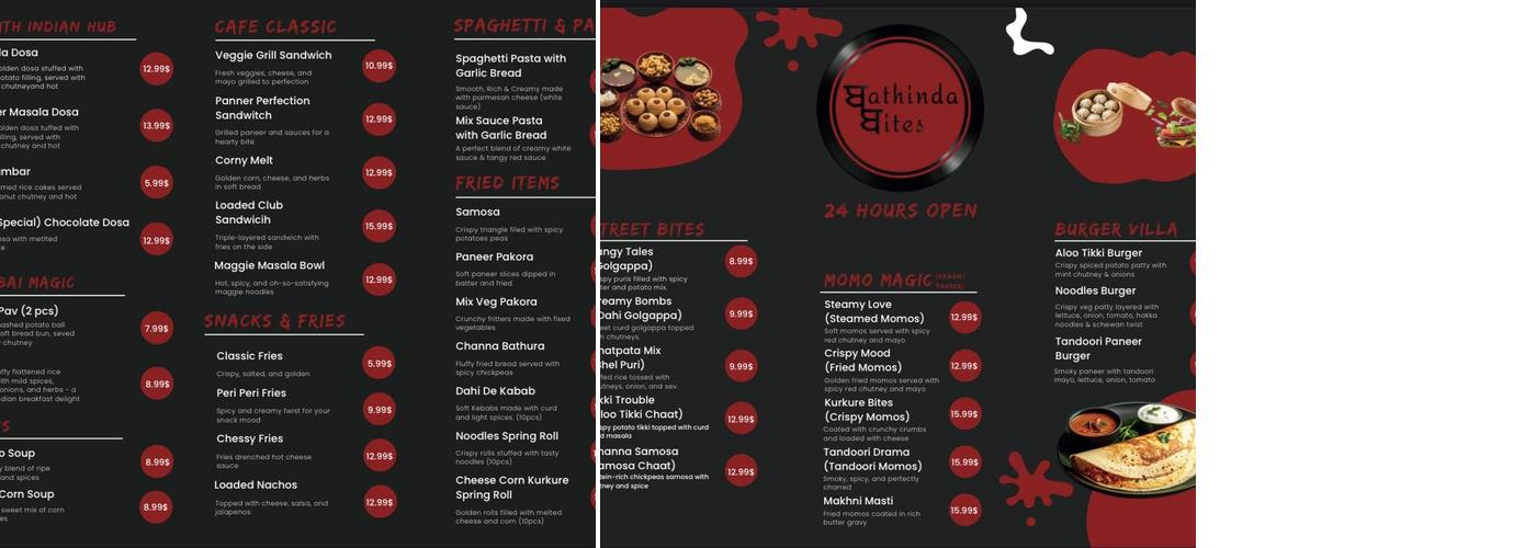 Bathinda Bites Menu