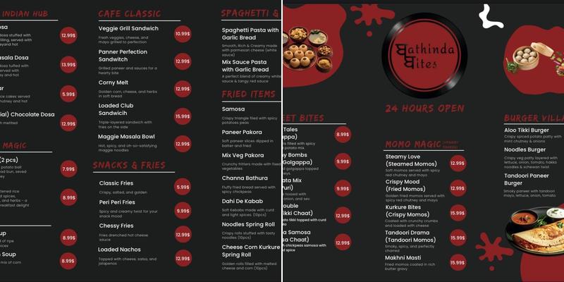 Bathinda Bites Menu