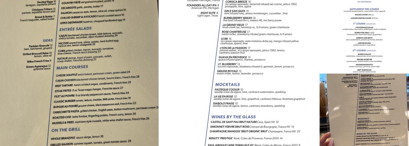 Frenchie Menu