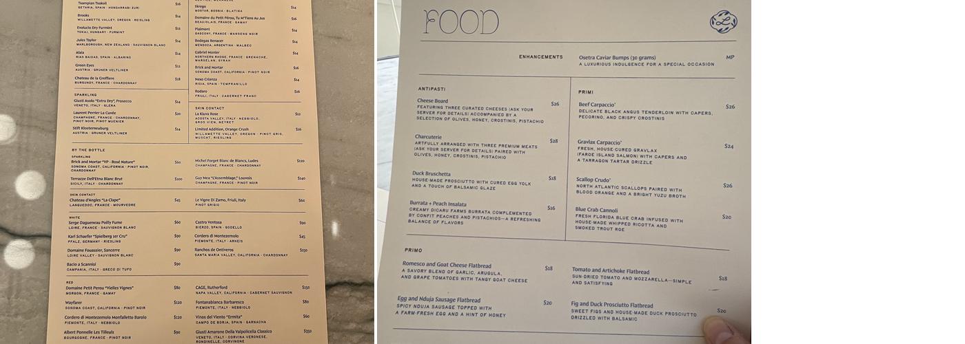 Lorelei Menu