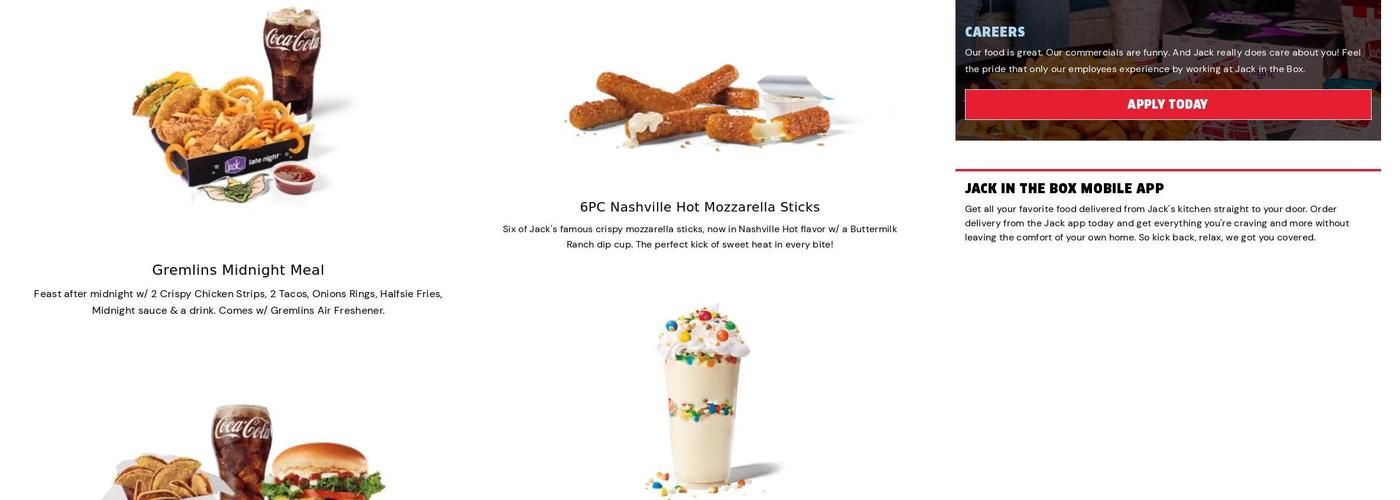 Jack in the Box Menu