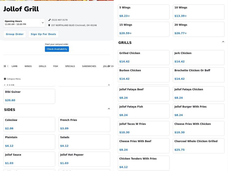 Jollof Grill Menu