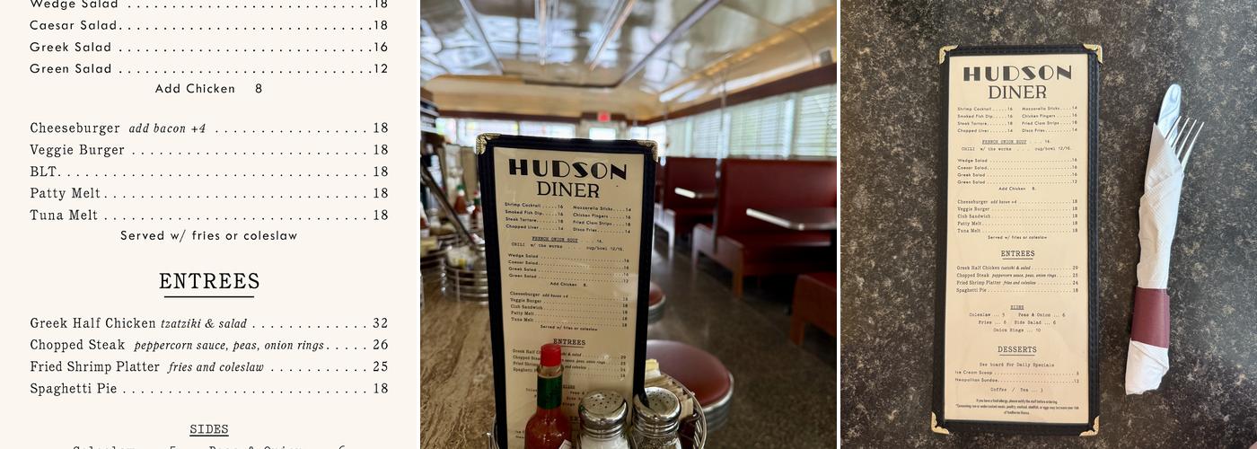 Hudson Diner Menu