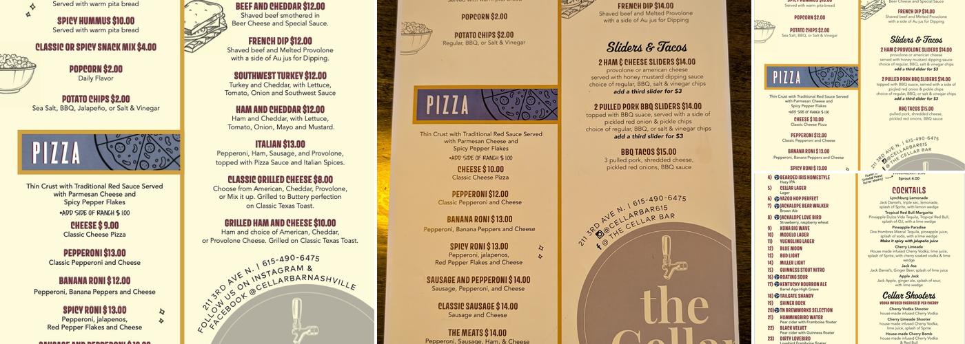 Cellar Bar Menu